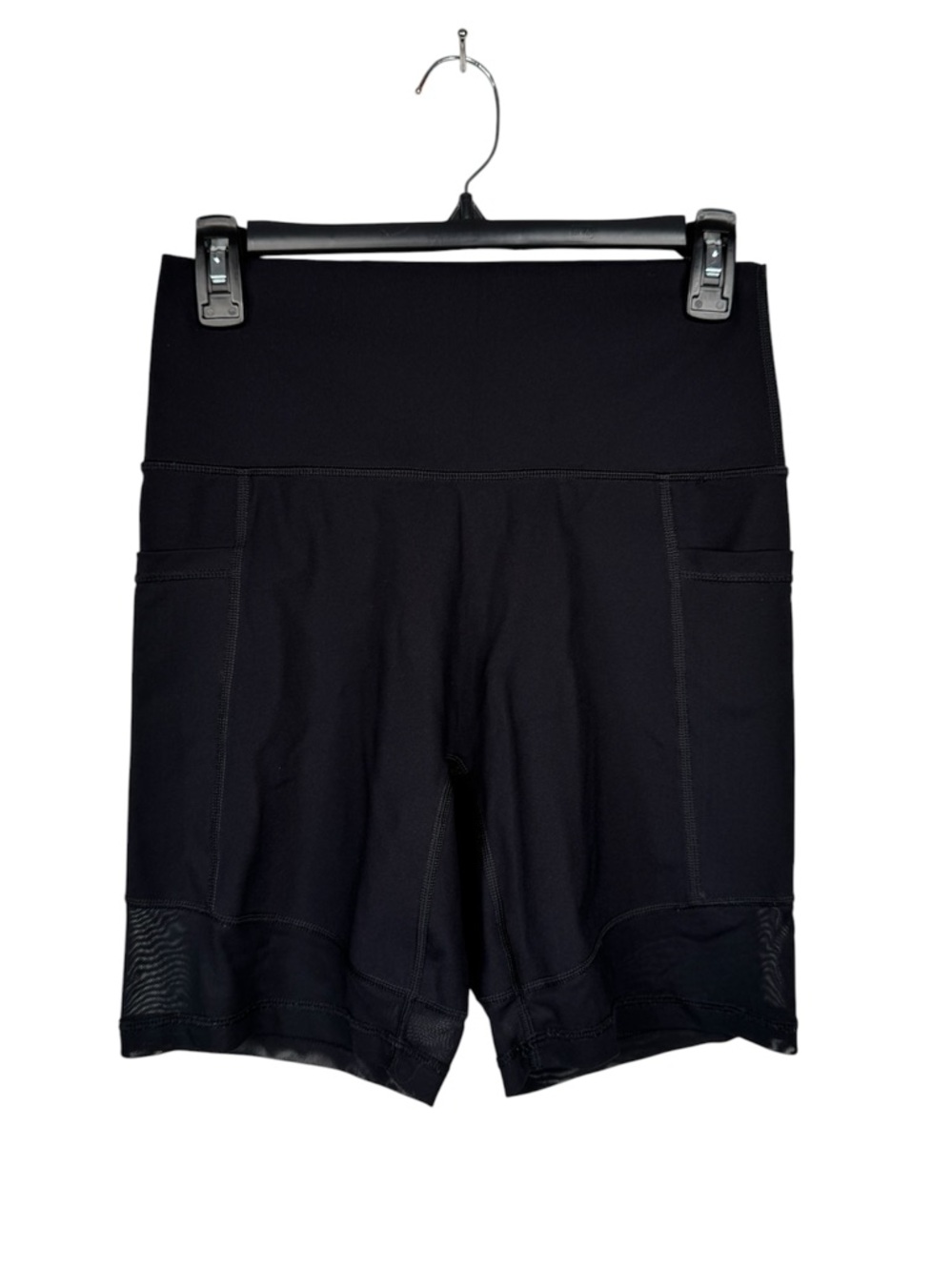aerie Black High-Rise Bike Shorts with Side Pockets